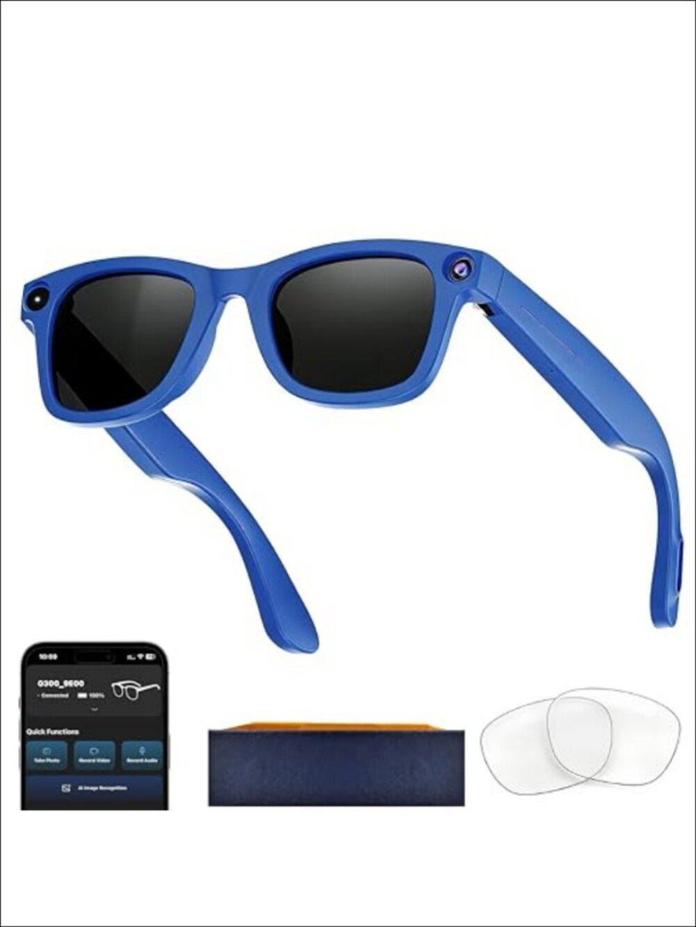 Smart Glasses with 8MP Camera AI Voice Assistant Open-Ear Audio 32GB